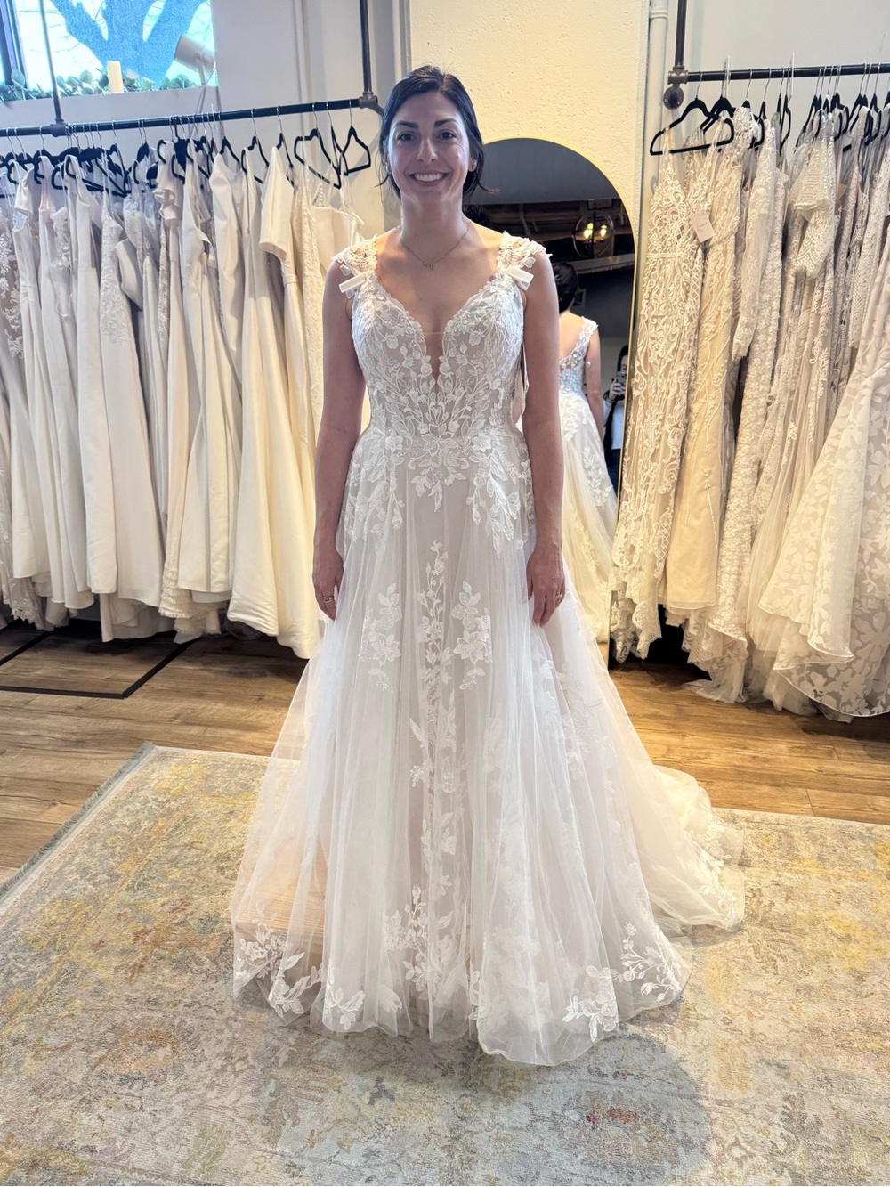 Sophia Tolli Lace A-Line Bridal Gown in Ivory/Nude